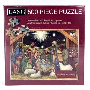 Lang 500 Piece Jigsaw Puzzle Nativity Scene The Lord Is My Sheperd Susan Winget